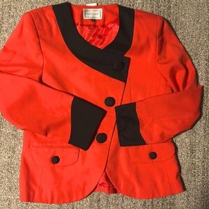 Suits me vintage orange and black blazer size 12